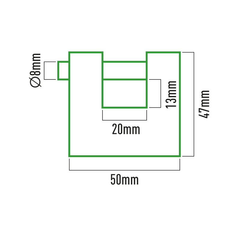 Reinforced Security Brass Padlock 50.5x48.5x20mm Blister Edm