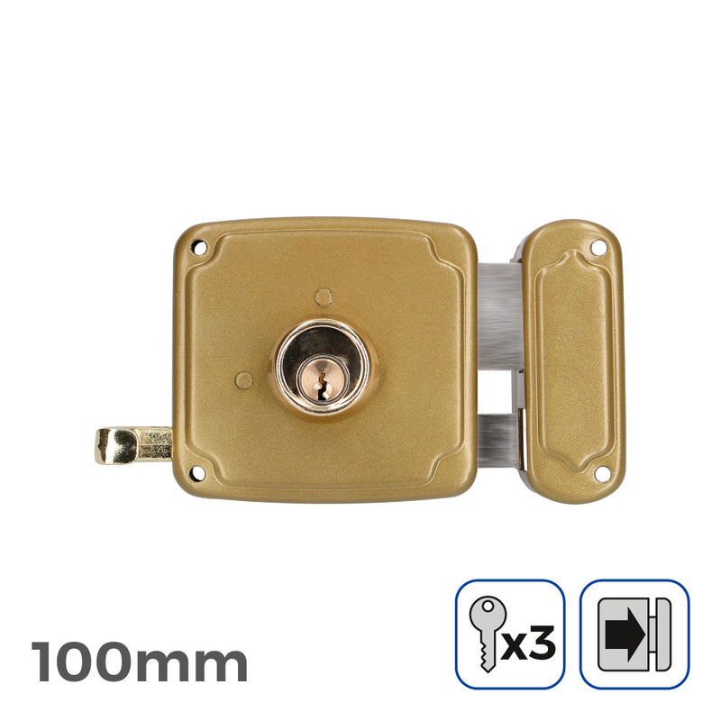 Right Lock 100mm 3 Keys Included Edm