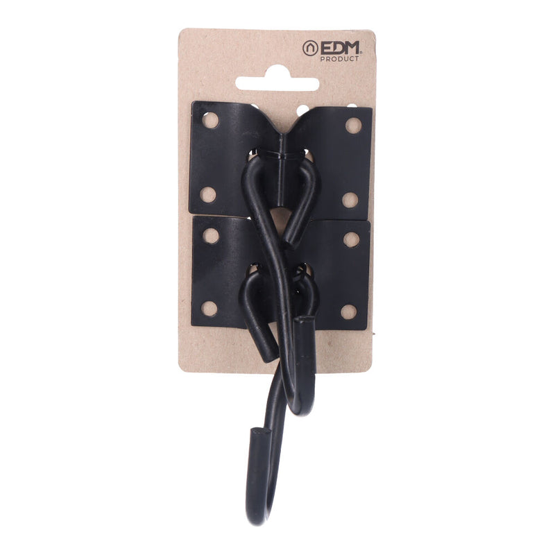 2 Pcs, Hammock Hanger Hook Plate 70x45mm Black Edm