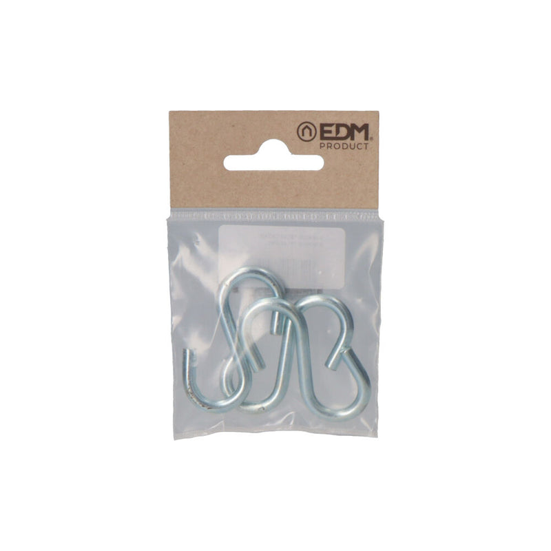 Pack 3 Unit, S Shape Hook 50 Zinc Plated Edm