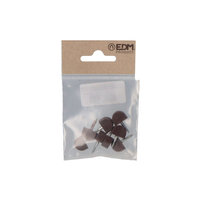 Pack 8 Unid, Porta-Estante Semi Redondo Pequeño Marron Edm