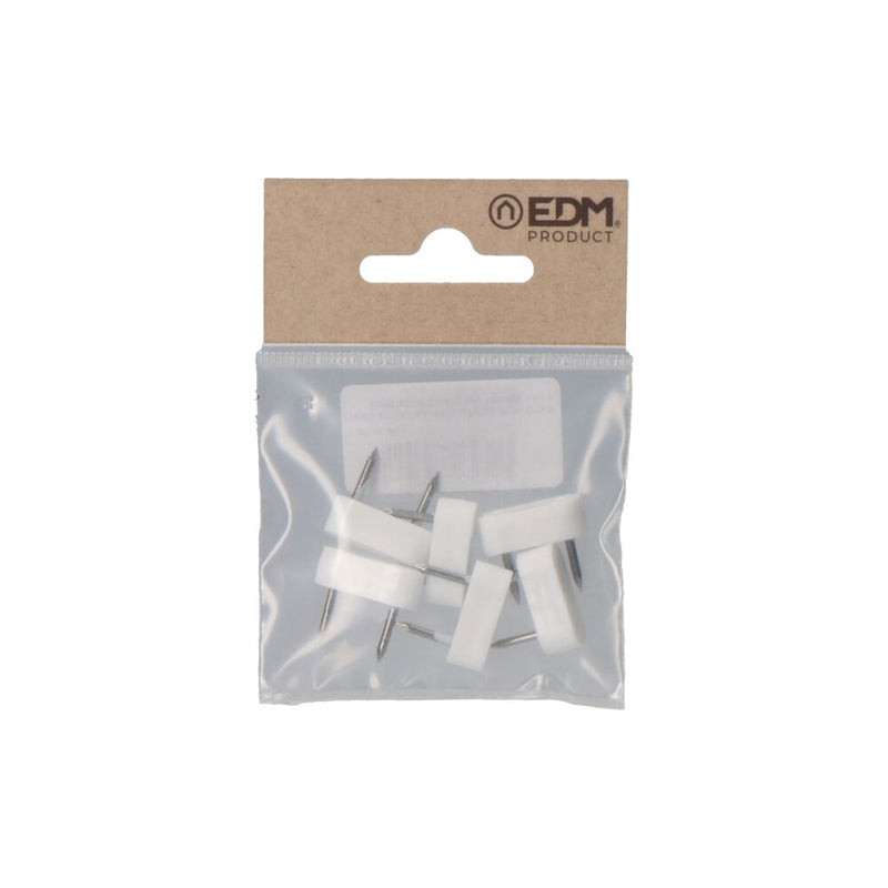 Pack 6 Unid, Tope Armario 2 Puntas 7X18Mm Blanco Edm