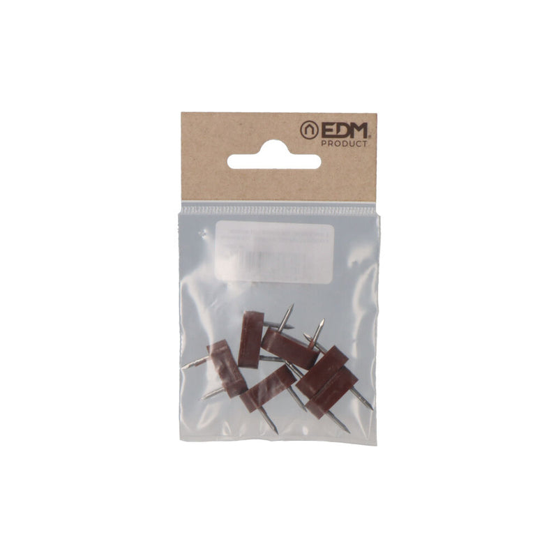 Pack 6 Unid, Tope Armario 2 Puntas 7X18Mm Marron Edm