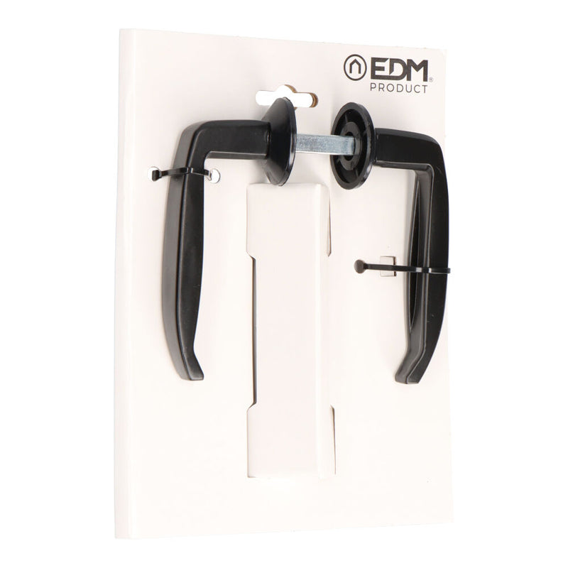 Blister Set of Handles for Metal Door 232 25-38mm Black Edm