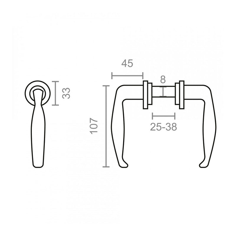 Blister Juego De Manillas Para Puerta Metalica 232 25-38Mm Negro Edm