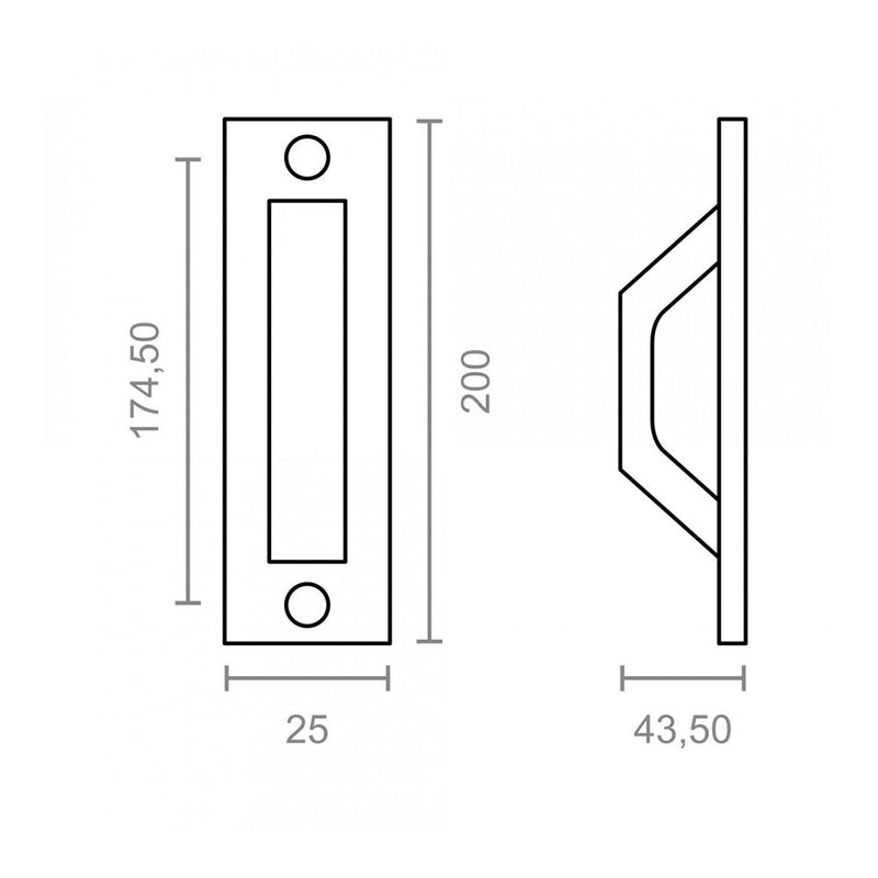 Blister De Asas Placa Recta 6804 Aluminio Negro Edm