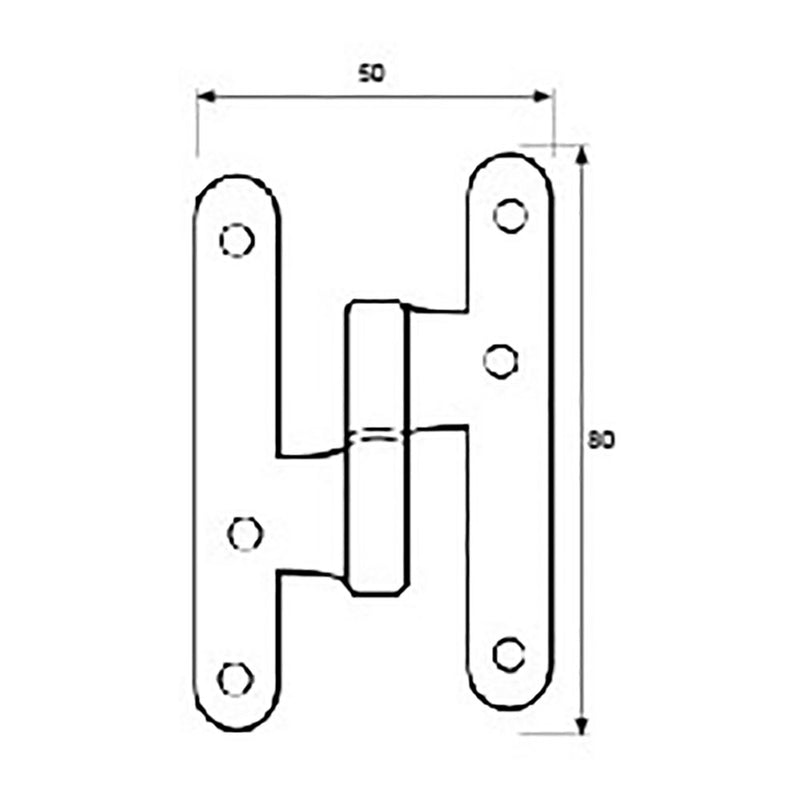 Blister Hinge Without Finish Pn07 Right 100X58Mm In Edm