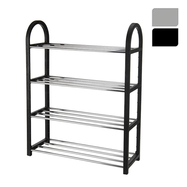 Shoe rack with 4 metal shelves 50x65x19cm assorted colours