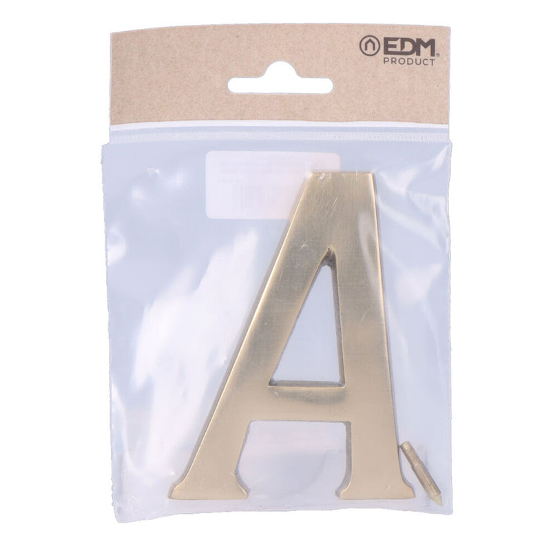 Letter A Polished Brass 10cm Invisible Fixing Edm