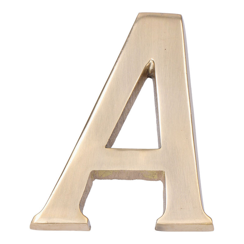 Letter A Polished Brass 10cm Invisible Fixing Edm