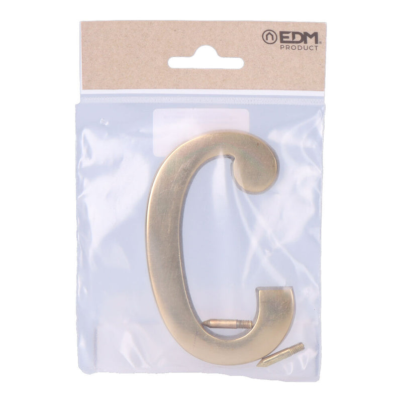 Letter C Polished Brass 10cm Invisible Fixing Edm