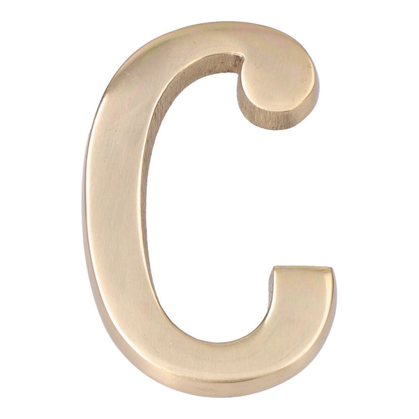 Letter C Polished Brass 10cm Invisible Fixing Edm