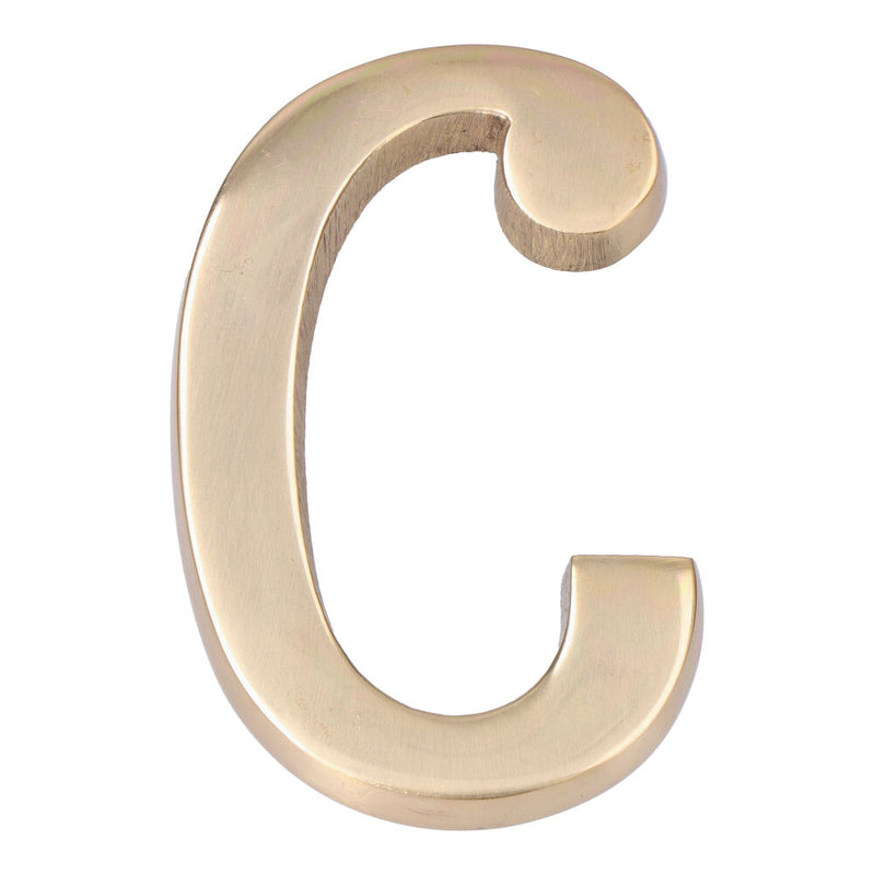 Letter C Polished Brass 10cm Invisible Fixing Edm