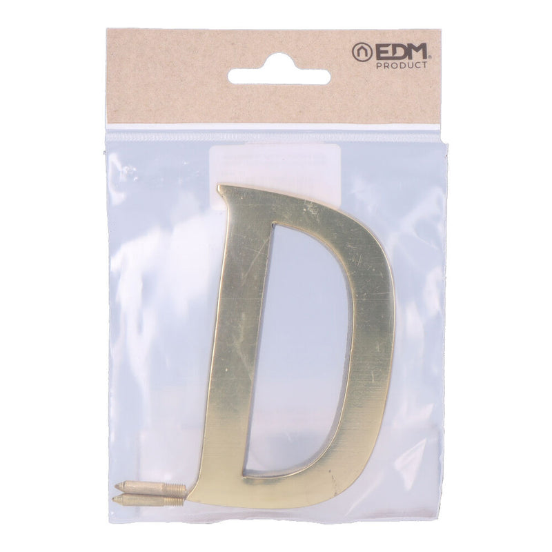 Letter D Polished Brass 10cm Invisible Fixing Edm