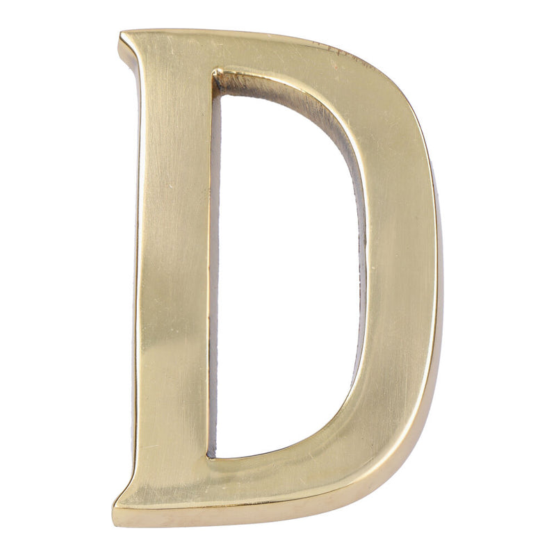 Letter D Polished Brass 10cm Invisible Fixing Edm