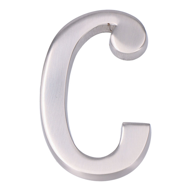 Letter C Matte Nickel 10cm Invisible Fixing Edm