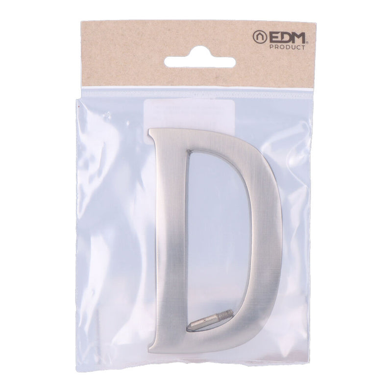 Letter D Matte Nickel 10cm Invisible Fixing Edm