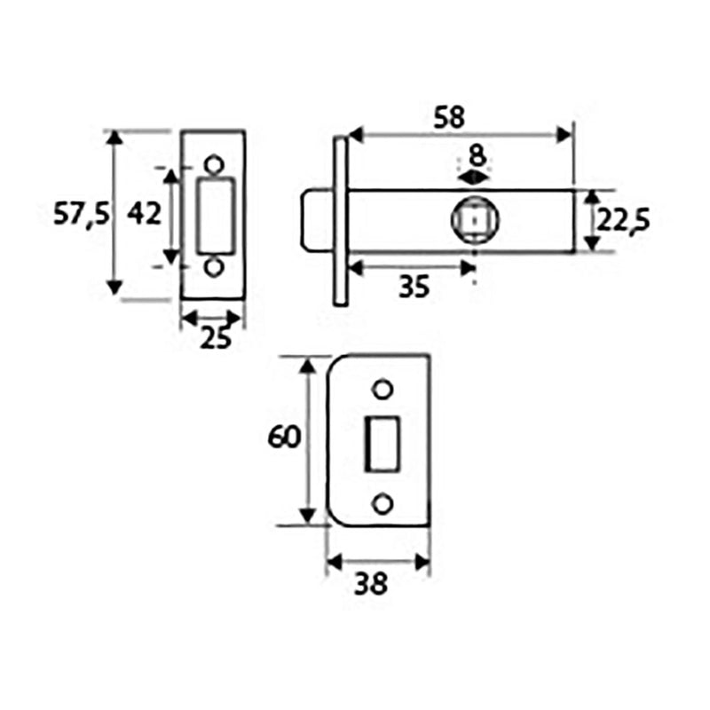 Blister Tubular Door Handle C/C Pct03 45Mm Ns Edm