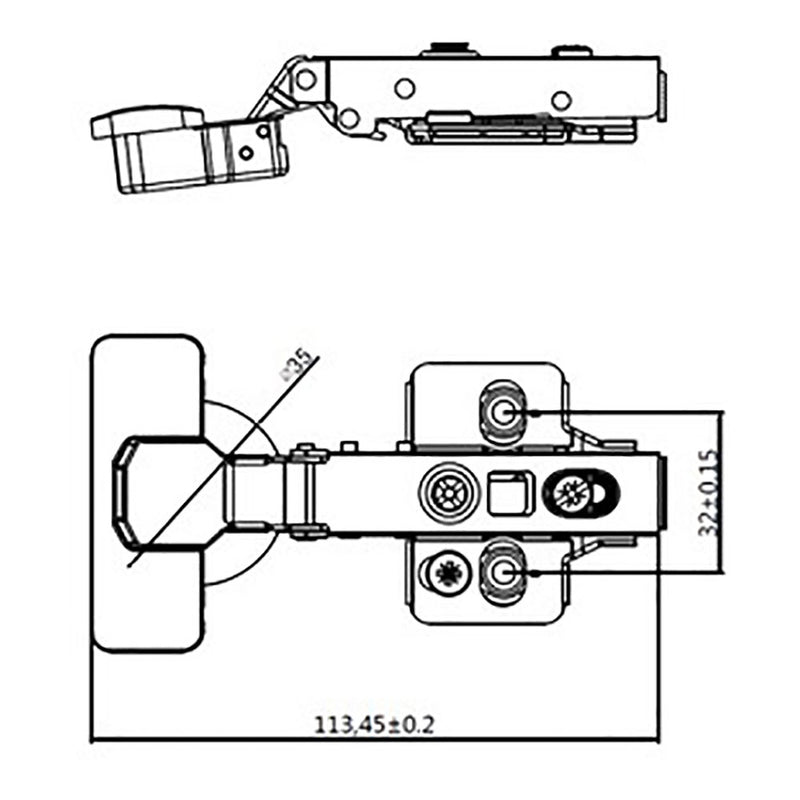 Blister Hinge Piston Cup Acod Bc05 35Mm Zn Edm