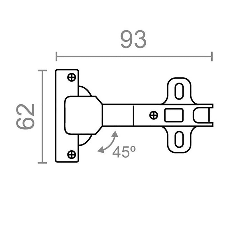 Blister Cup Hinge 45º Bc09 35Mm Zn Edm