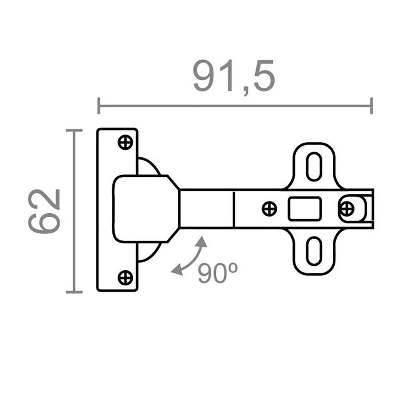 Blister Cup Hinge 90º Corner Bc12 Zn Edm