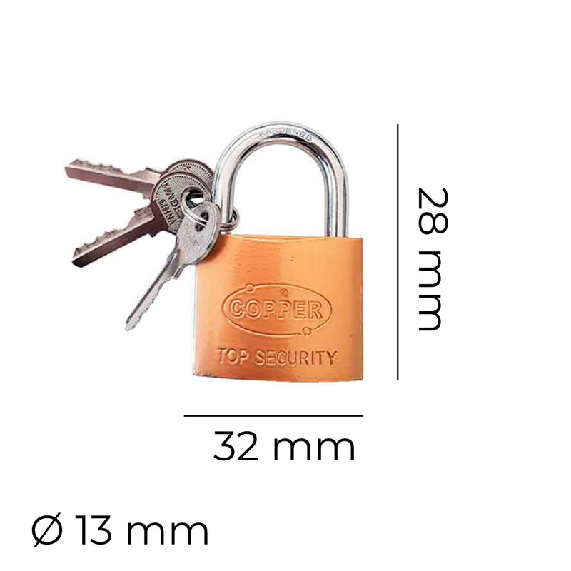 Padlock 30mm 3 Keys Basic Line