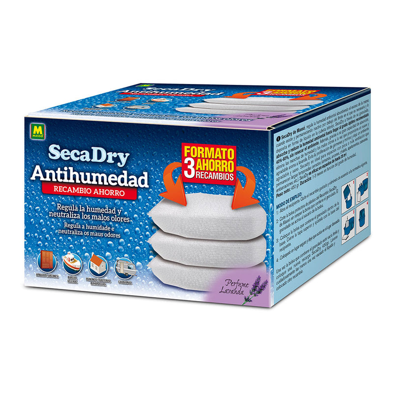 Secadry Anti-humidity Replacement Pack 3 Units, 231484 Masso