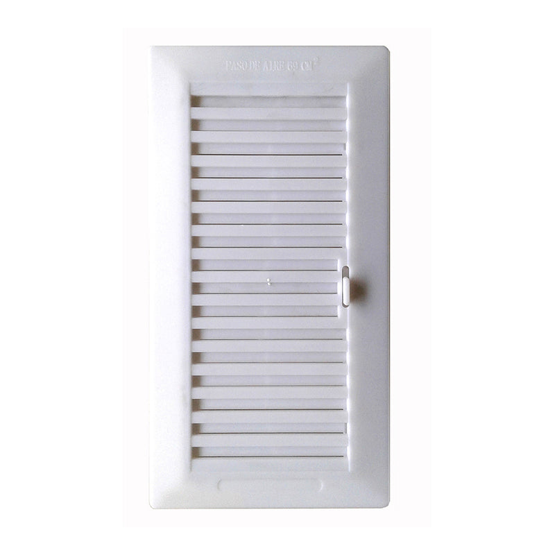 Rejilla Empotrar Regulable 13.3X26Cm + Marco Abs Blanco (G)