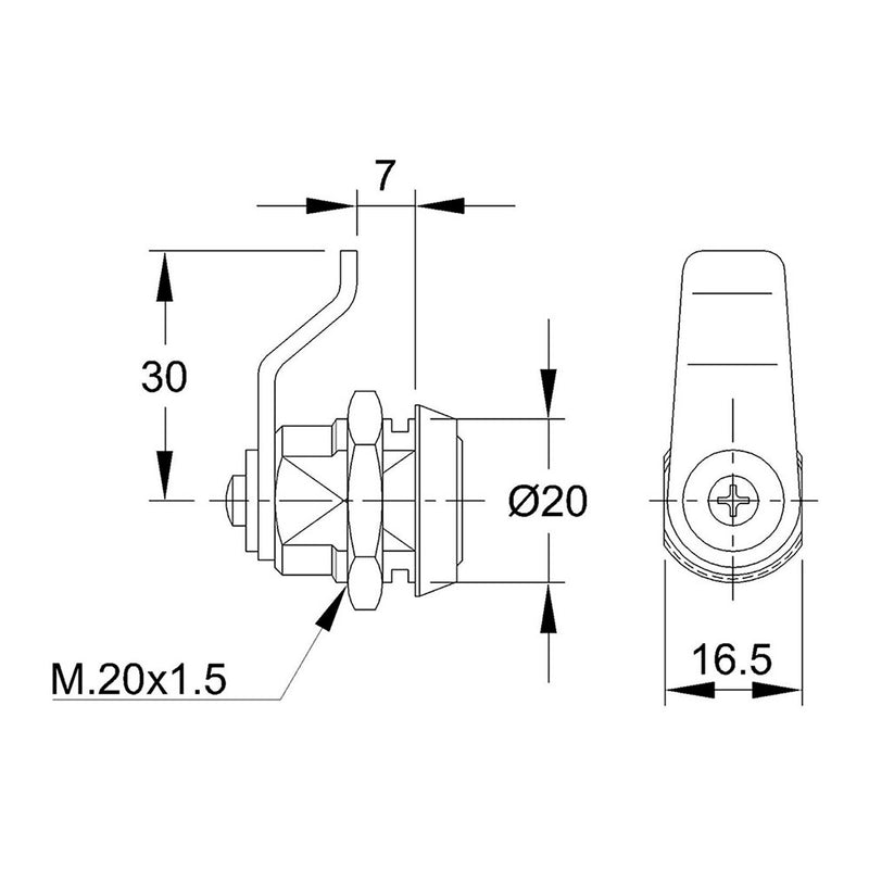 Cerradura 111 C, Niquel, Lengüeta Curva De 30Mm, Con 2 Llaves, Ifam