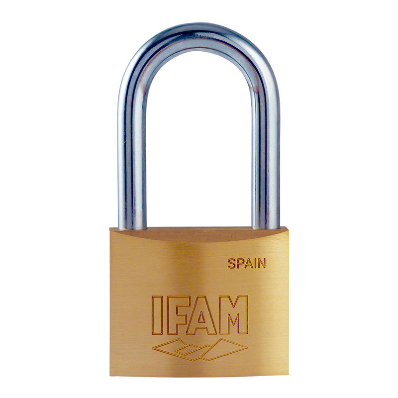 K25Al Padlock, Brass, 25mm, With 2 Keys, Long Bow, Ifam