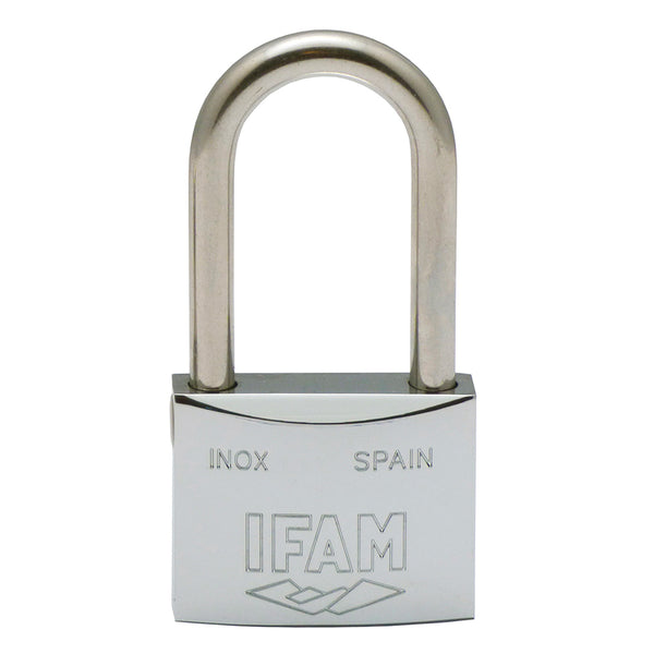 Stainless Steel Padlock 40Al 40Mm With 2 Keys, Long Bow, Ifam