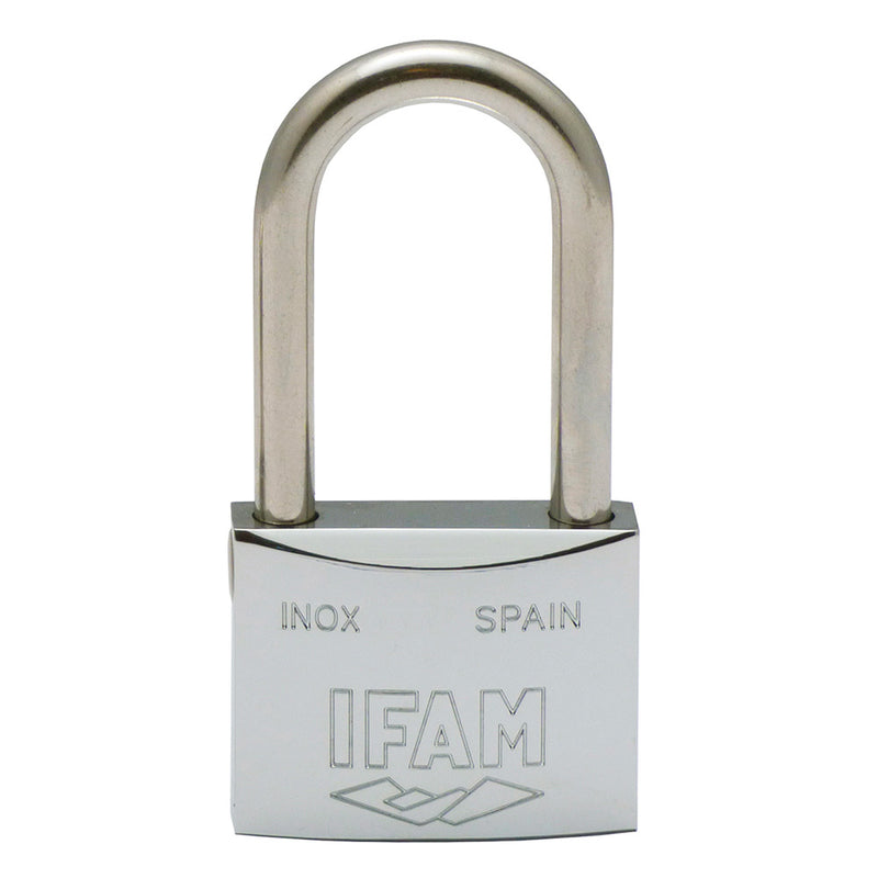 Stainless Steel Padlock 50Al 50Mm With 2 Keys, Long Bow, Ifam