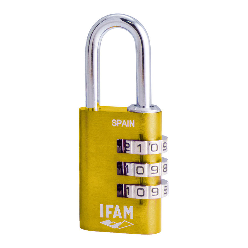 Col Combi30 Yellow Padlock 30mm, Ø5mm Bow, With Combination, Ifam