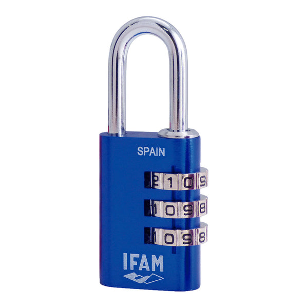 Col Combi30 Blue Padlock 30mm, Ø5mm Bow, With Combination, Ifam