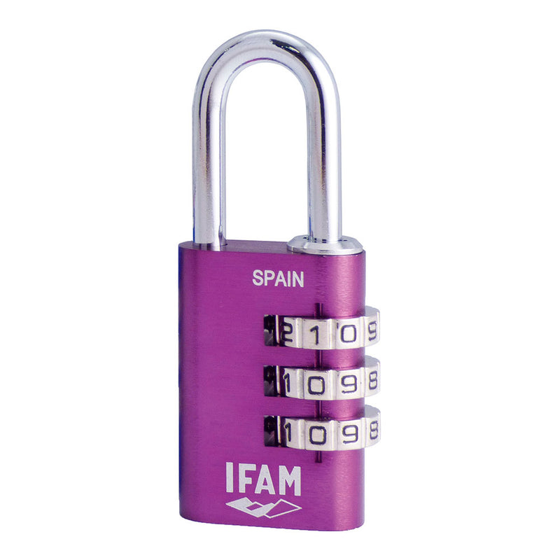 Col Combi30 Violet Padlock 30mm, Ø5mm Bow, With Combination, Ifam