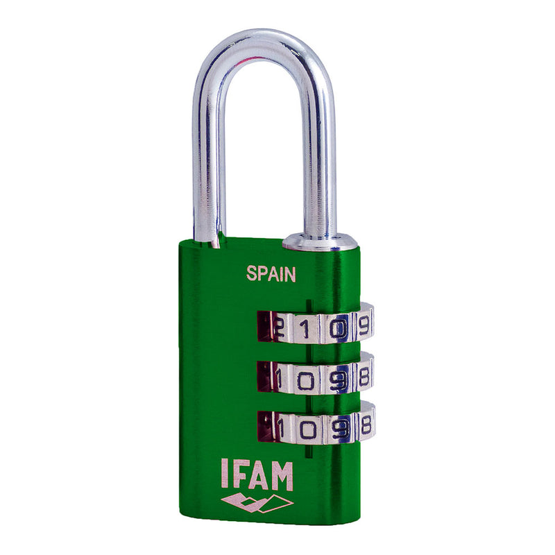 Col Combi30 Green Padlock 30mm, Ø5mm Bow, With Combination, Ifam