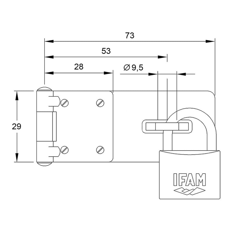 Portacandado Pc410 Acero 73X29Mm Ø9,5Mm, Ifam