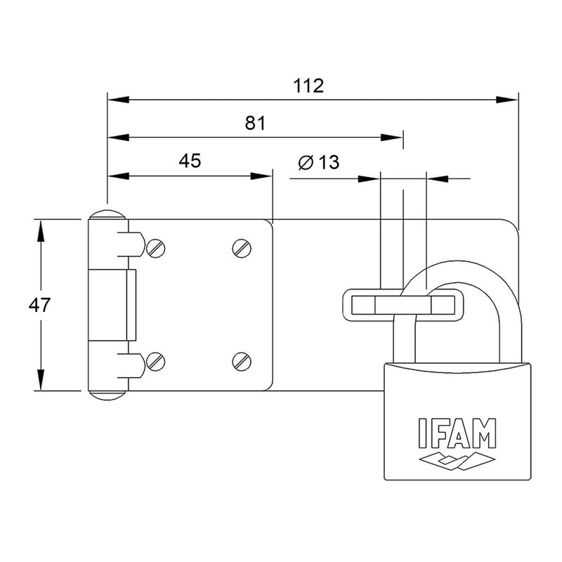 Portacandado Pc420 Acero 112X47Mm Ø13Mm, Ifam