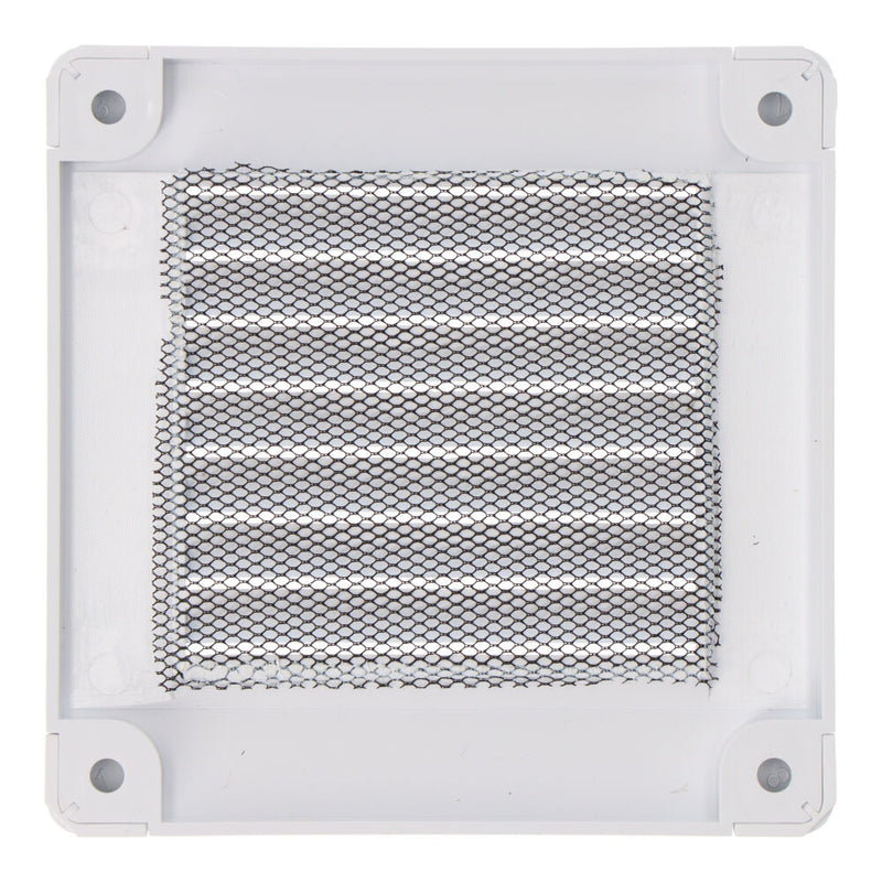 Square Ventilation Grille With Plugs And Mosquito Net 100X100X7Mm Abs White