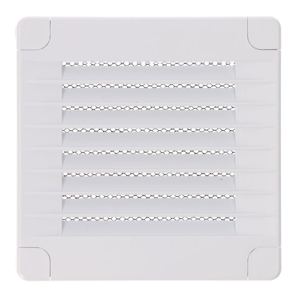 Square Ventilation Grille With Plugs And Mosquito Net 100X100X7Mm Abs White