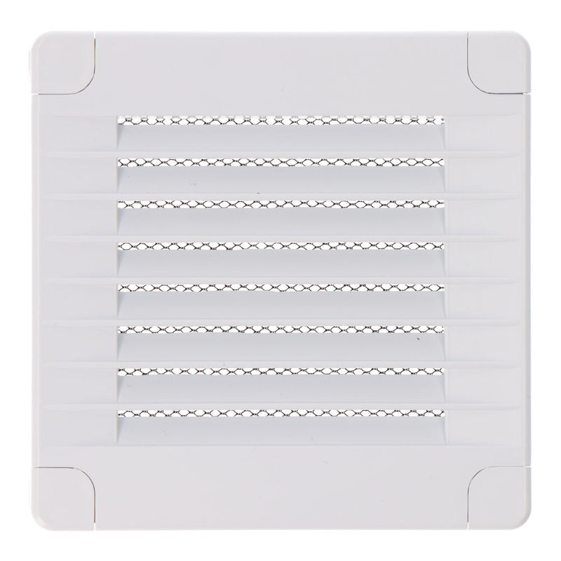 Square Ventilation Grille With Plugs And Mosquito Net 100X100X7Mm Abs White