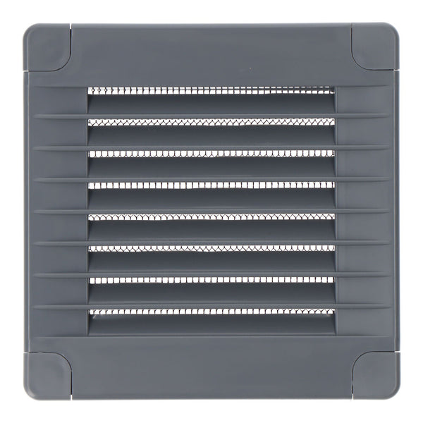 Square Ventilation Grille With Plugs And Mosquito Net 100X100X7Mm Abs Grey