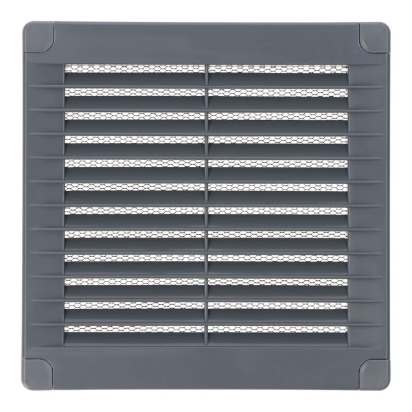 Square Ventilation Grille With Plugs And Mosquito Net 150X150X7Mm Abs Grey