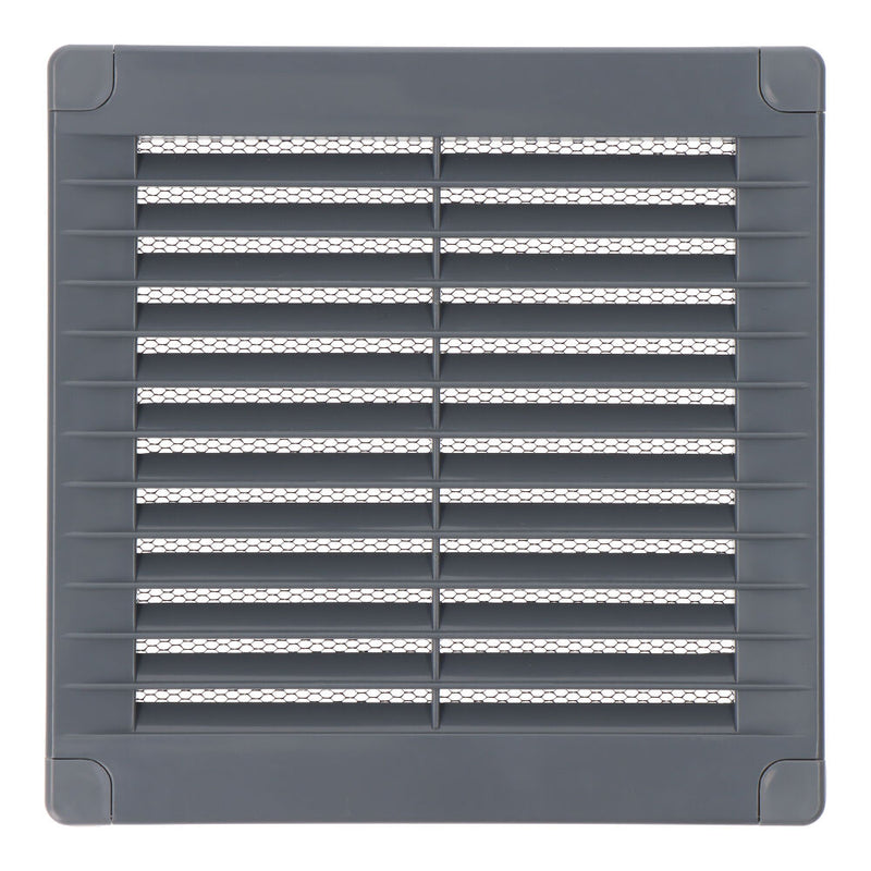 Square Ventilation Grille With Plugs And Mosquito Net 150X150X7Mm Abs Grey