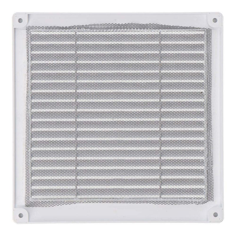 Square Ventilation Grille With Plugs And Mosquito Net 200X200X7Mm Abs White