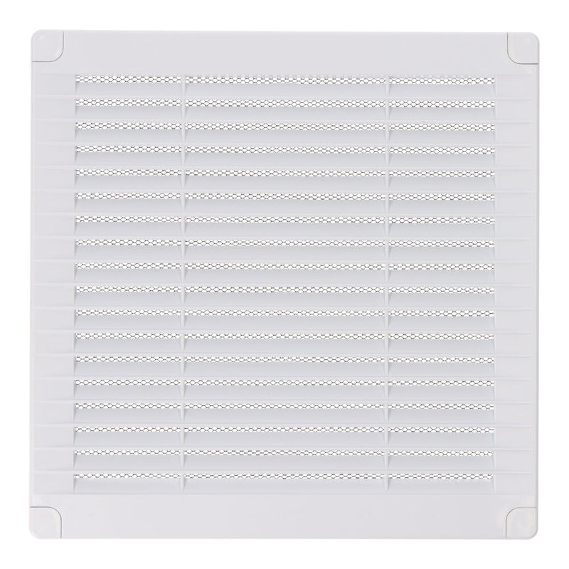 Square Ventilation Grille With Plugs And Mosquito Net 200X200X7Mm Abs White