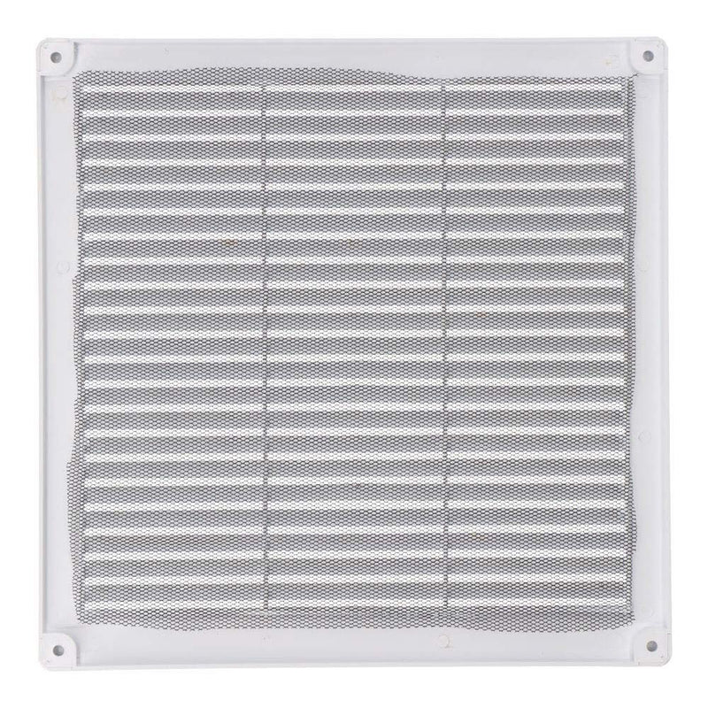 Square Ventilation Grille With Plugs And Mosquito Net 250X250X7Mm Abs White