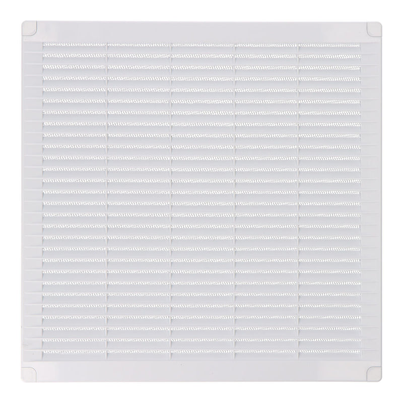 Square Ventilation Grille With Plugs And Mosquito Net 300X300X7Mm Abs White