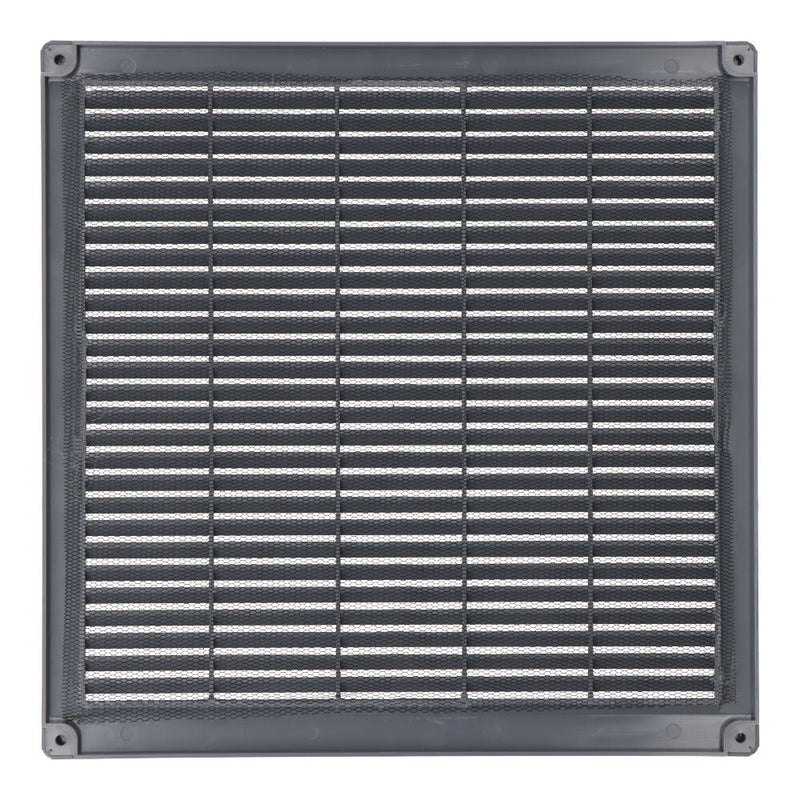 Square Ventilation Grille With Plugs And Mosquito Net 300X300X7Mm Abs Grey