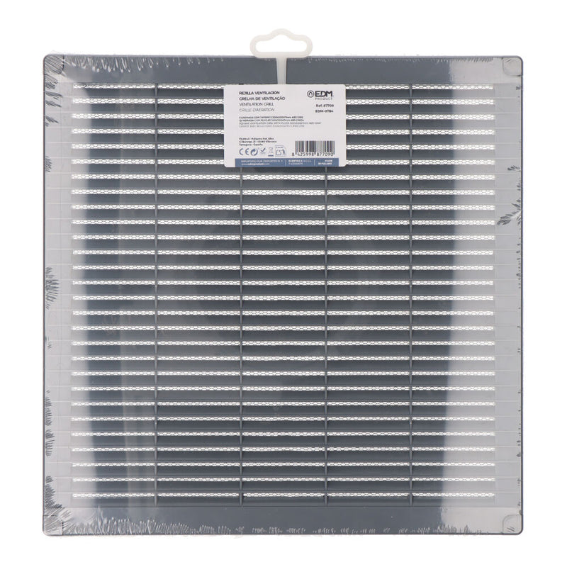 Square Ventilation Grille With Plugs And Mosquito Net 300X300X7Mm Abs Grey